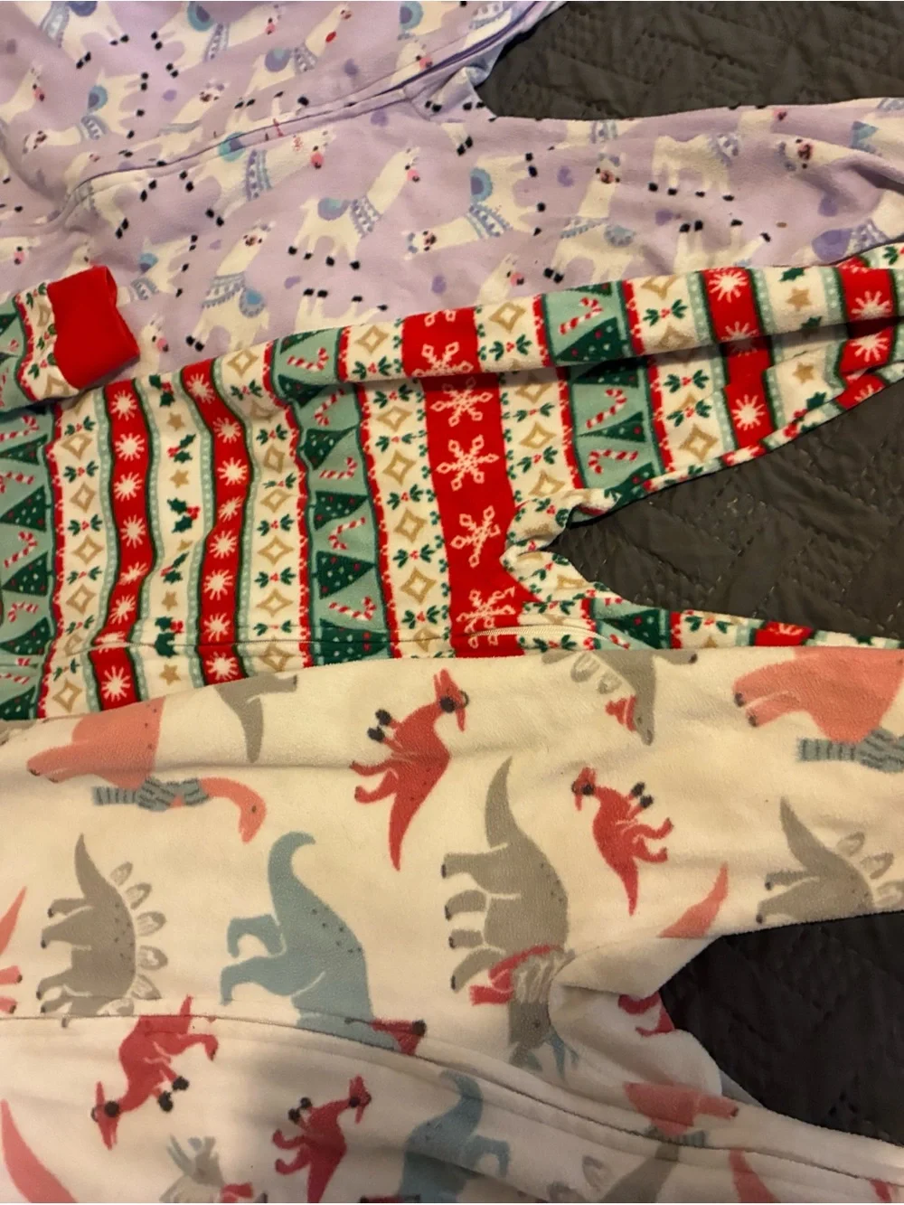 Carter's Red & Green Fair Isle Footed One-Piece Pajamas